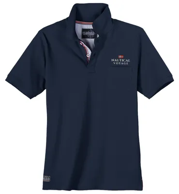 Produktbild von Redfield Übergrößen Poloshirt dunkelblau Brustprint