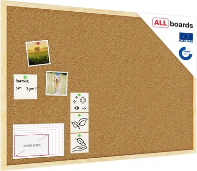 Immagine prodotto di Bacheca in sughero (cornice in legno) 90x60 cm