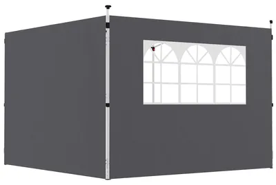 Image de Parois latérales pour gazebo, tissu Oxford, installation facile, gris foncé