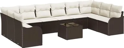 Obrázek produktu pro vidaXL Zahradní sedací souprava hnědá 55 x 55 x 37 cm polyratan