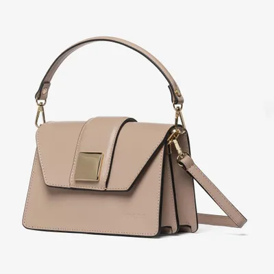 Image de Sac bandoulière Marc Ellis, 100% cuir de vachette, couleur beige nude, élégant et polyvalent