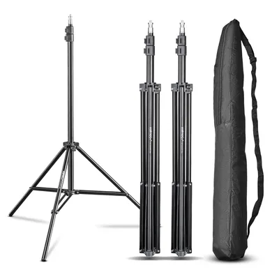 Obrázok produktu pre Statív pre lampy Walimex pro WT-803 set 3, výškovo nastaviteľný do 208 cm, hliníkový svetelný stojan s taškou + adaptér, štúdiový statív s max. zaťažením 3,5 kg, stojan na blesky pre štúdiové a mobilné použitie