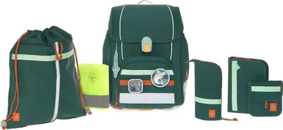 Produktbild von Lässig Schulranzen Set 7-teilig, Boxy Unique dark green Ocean Edition