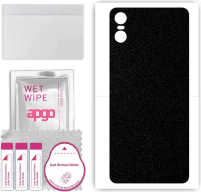 Produktbild von apgo Rückseite Schutzfolie, Skin, kompatibel mit Motorola One (P30 Play), Hinten Displayschutzfolie aus Vinylfolie, kratzfest, einfache Montage - Mattschwarz