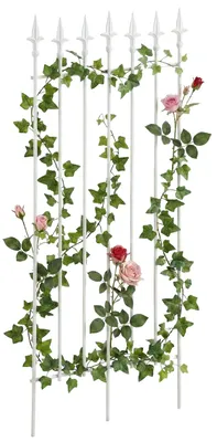 Produktbild von CLP Rankgitter Elisa 100 x 50 cm aus lackiertem Eisen im Jugendstil für Garten weiß