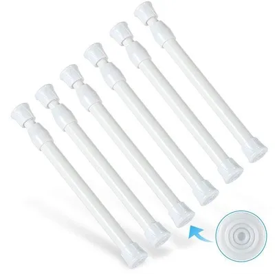 Obrázok produktu pre Tyče na záclony – biele – 6 ks – nastaviteľné