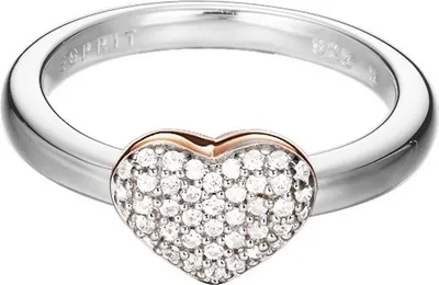 Produktbild von Esprit Damen Ring Silber Rosé Herz Zirkonia ESRG92356B1, Ringgröße:57 (18.1 mm Ø)