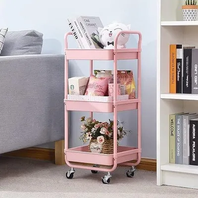 Image de Chariot de service robuste 30 x 35 x 76 cm sur roulettes