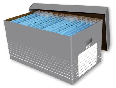 Produktbild von Archivboxen 58x33x30 cm in Grau/Weiß, 5 Stück