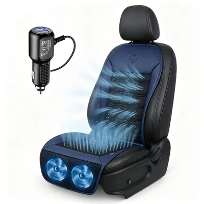 Produktbild von 12V Auto Sitzbezug mit Kühlung & Ventilator, 3D Mesh atmungsaktiv, USB Anschluss, 3 Modi, automatische Ein/Aus Funktion, Sommer Auto Zubehör