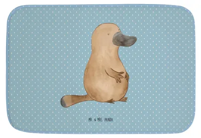 Produktbild von Mr. & Mrs. Panda Badvorleger Schnabeltier Mut - Blau Pastell - Geschenk, duschmatte, Badezimmerteppich, Training, Badteppich, Meer, Neuanfang, Büro, Badematte, Arbeit