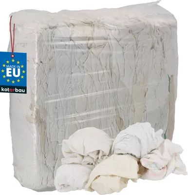 Produktbild von KOTARBAU® Putzlappen Weiß Baumwolle 10kg Zuschnitt für Industriebedarf