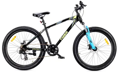 Obrázok produktu pre Horské kolo 26 palcov MTB Tiger Bike, 7 rýchlostí, kotúčové brzdy Shimano, odpružená vidlica, čierna, zelená, modrá