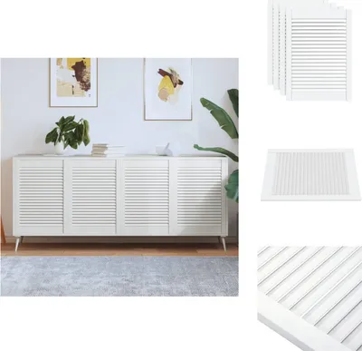 Produktbild von vidaXL Schranktüren Lamellen-Design 4 Stk. Weiß 69x49,4 cm Massivholz - Schranktüren