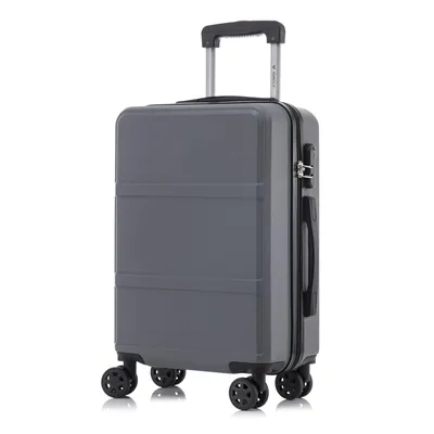 Produktbild von Koffer Trolley Reisekoffer Suitcase, Rollkoffer Handgepäck ,mit 4 Rollen360°, Hartschalenreisekoffer, Zahlenschloss, Weicher Gummigriff (XL,Grau)