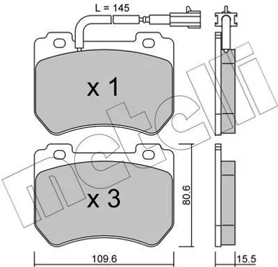 Produktbild von METELLI Bremsbeläge Satz Vorne Bremsklötze für ALFA ROMEO 159 Sportwagon (939) 22-0848-0