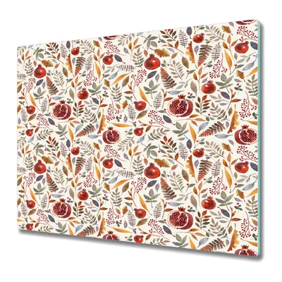 Produktbild von Küchenteller - Schneidebrett Glas - Herdabdeckung - Bunte Herbstbeeren