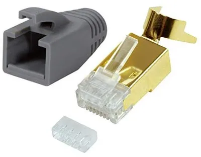 Obrázek produktu pro 10 kusů konektorů RJ45 pro kabely CAT7/CAT6A/CAT8.1 s pozlacenými kontakty