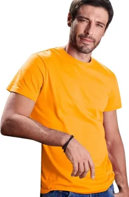 Produktbild von Herren-Baumwoll-T-Shirt, einfarbig, 100% Baumwolle, 160 g/m2, Farbe Mandarine, Größe XL