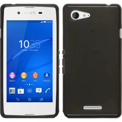 Produktbild von PhoneNatic Case kompatibel mit Sony Xperia E3 - schwarz Silikon Hülle transparent Cover