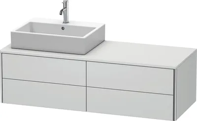 Produktbild von Waschtischunterbau XSQUARE 400x1400x548mm Be links weiß seidenmatt weiß seidenmatt