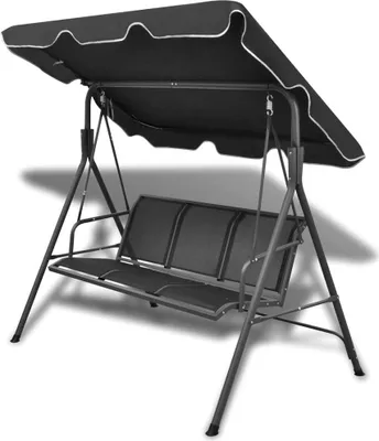 Produktbild von Möbel Hollywoodschaukel mit Dach Schwarz - Hollywoodschaukeln 41421