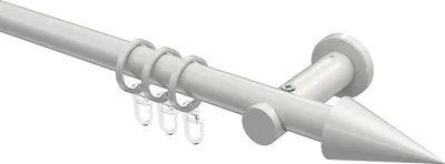 Produktbild von Interdeco Gardinenstange / Vorhangstange Weiß, Typ Platon Savio (Kegel), 20 mm Ø 1-läufig, 540 cm