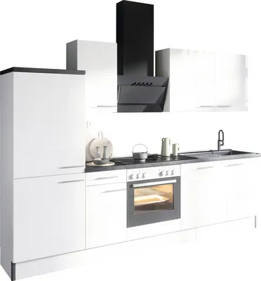 Obrázek produktu pro Kuchyňský blok Optifit Rurik986 270 cm barva čela leskle bílá barva korpusu bílá v nesmontovaném stavu