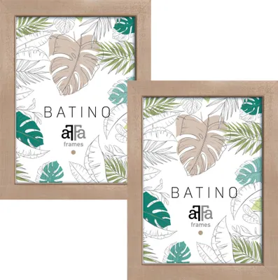 Produktbild von aFFa frames, Batino, Bilderrahmen aus Holz, mit Acrylglasfront, HDF-Hintergrund, Beige, 21x29,7 cm, 2er Set