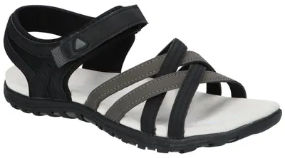Produktbild von American Club HL220, Damen Sandalen Klettverschluss Leder-Einlegesohle leicht bequem, Schwarz 40