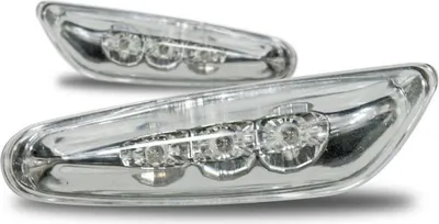 Produktbild von 2 LED Seitenblinker Set klarglas chrom BMW 3er E46 5er E60 E61 Blinker