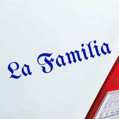 Produktbild von Auto Aufkleber La Familia Die Familie Freunde Friends Car 19x4 cm Dunkelblau Sticker Heckscheibenaufkleber