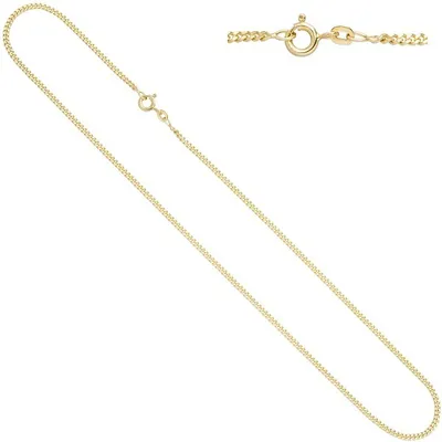 Zdjęcie produktu dla JOBO Łańcuszek pancerny 585 w kolorze żółtego złota, 2,1 mm, 42 cm, złoty łańcuszek na szyję z pierścieniem w kształcie piórka