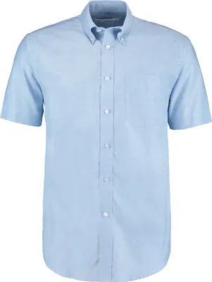 Image de Chemise pour homme Kustom Kit Workwear Oxford, manches courtes BC602 (58,42 cm) (bleu clair)