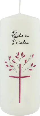 Produktbild von Trauerkerze "Ruhe in Frieden" 200 x Ø 80 mm mit Klarsichtkarton