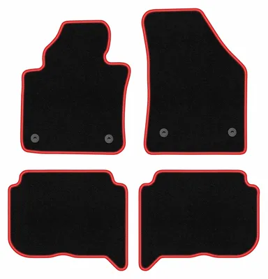 Immagine prodotto di Tappetini in velluto Nero/Rosso per Volkswagen Touran I 2004-2010 Set 4 pezzi
