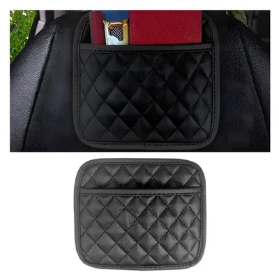 Productafbeelding van Autostoel organizer, kunstleer, zelfklevend, middenconsole, 16,5x17x1,5 cm