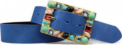 Produktbild von Ledergürtel Damen Echtleder, goldene Schmuckschnalle, Strass bunt, FRONHOFER