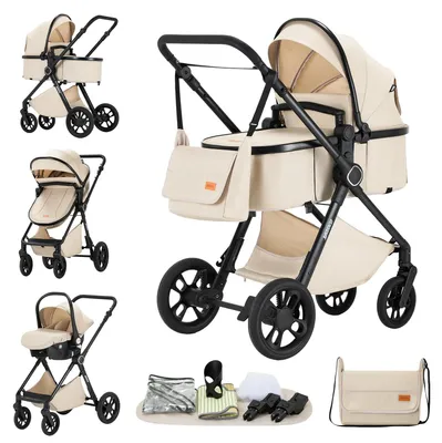 Productafbeelding van Babywagen, lichtgewicht frame, verhoogd ontwerp voor betere zichtbaarheid, kleur: wit