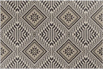 Imagen del producto de Alfombra de vinilo con motivos bohemios de diseño indio – 120x180 cm – Alfombra para exteriores – Terraza – Resistente a la intemperie – Moderna