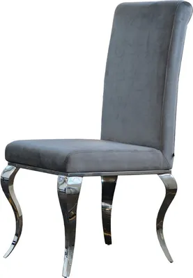 Produktbild von KAWOLA Stuhl LEIA Esszimmerstuhl Barock Velvet grau