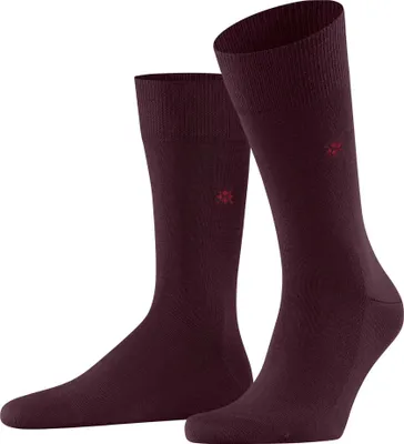 Zdjęcie produktu dla Skarpety męskie Burlington LEEDS - wełna dziewicza, logo, gładkie, rozmiar 1, 40-46 Ciemnoczerwony 40-46