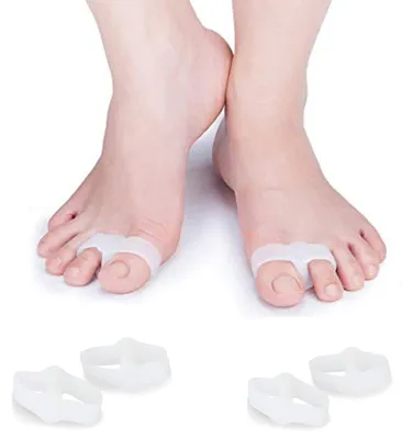 Immagine prodotto di Protezioni e separatori per dita dei piedi, ideali per dita sovrapposte - confezione da 2 paia