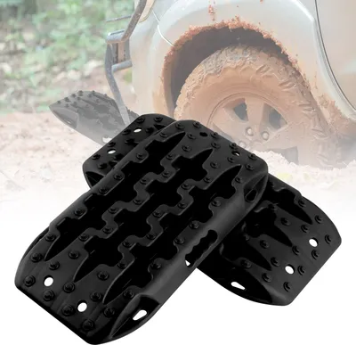 Produktbild von COSTWAY 2 ks Recovery Board Sand Tracks Offroad, rebrík na pneumatiky do piesku/blatu/snehu, 10T, Recovery Board Tracks Mats, trakčná rohož pre terénne autá, karavany, obytné vozidlá (čierna, 58 x 31 x 6 cm)