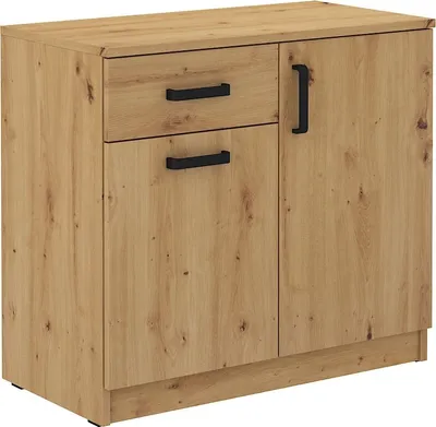 Produktbild von Masseno Kommode MALTESA 80 cm Sideboard mit 1 Schubladen und 2 Türen für Wohnzimmer Schlafzimmer Modern 80x41x73 cm Eiche Artisan / Eiche Artisan