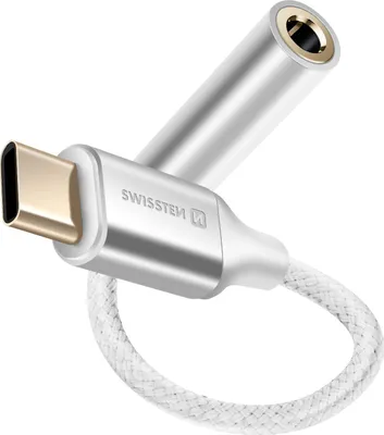 Produktbild von Swissten, USB-C-Jack 3.5mm Audioadapter f. Smartphones, Weiß