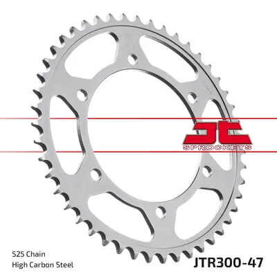 Immagine prodotto di Pignone 47 denti passo 525 tipo JTR300 SILVER per Honda XL 600 650 700 / XRV 650 / Yamaha FZ8 800 / TDM 900 / TRX 850