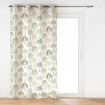 Vorhang mit Ösen 140x280 cm Palmea grün, bedruckter Voile