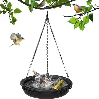 Image de Mangeoire pour oiseaux suspendue Noir Résistant à l'hiver Outdoor