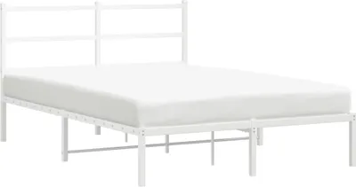 Obrázek produktu pro vidaXL Postel s čelem kovová bílá 135x190 cm